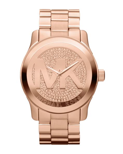 michael kors runway oversized rose gold tone stainless steel watch